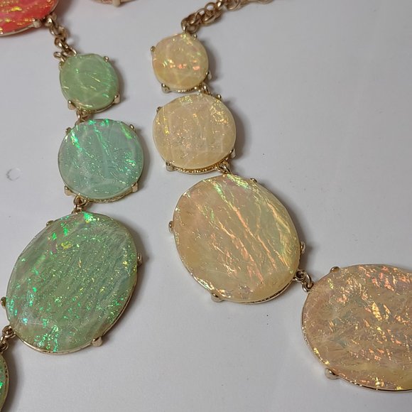 Set Of 3 Colorful Plastic And Metal Necklaces Adjustable 18 To 20 Inches Long - Picture 3 of 14